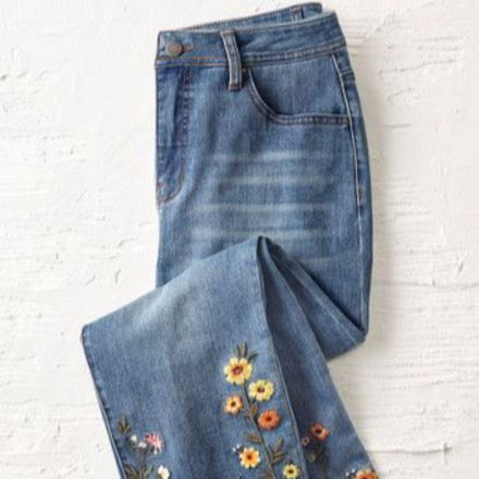embroided jeans