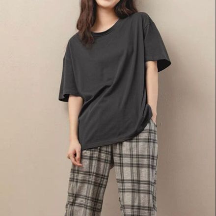 pajama set with plaid pants